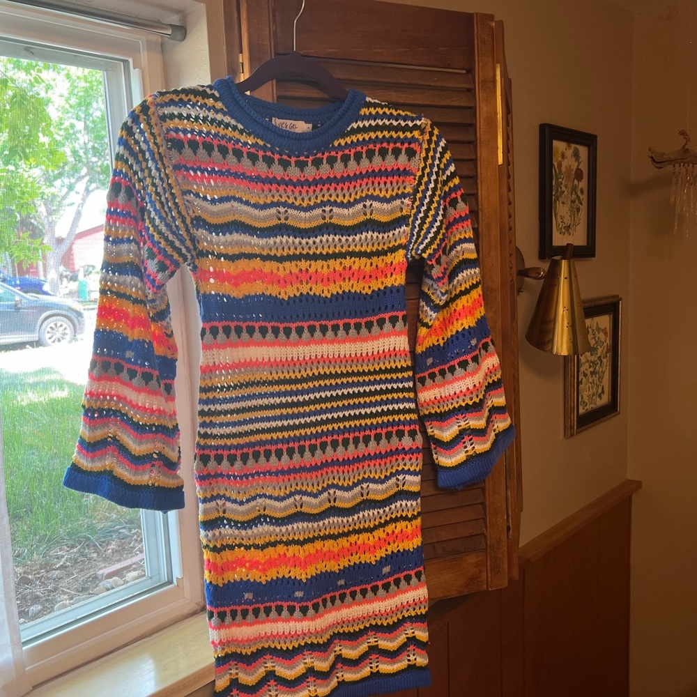 Verge Girl Queen of Peace Crochet Mini Dress